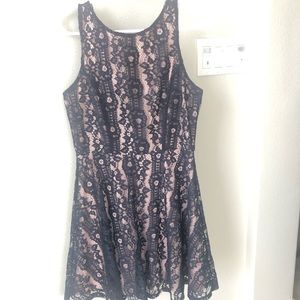 Navy blue with blush lining semi-formal dress
